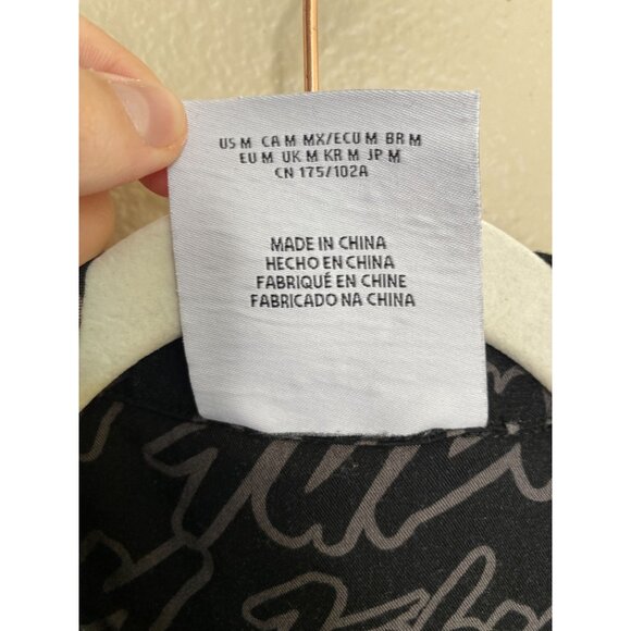 Fubu‎ Black Collared Shirt Men's Rayon Short Sleeve Forever 21 - Picture 4 of 7